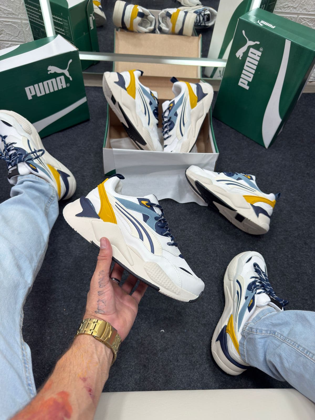 Puma Rs-x Efekt Masculino Off White Azul e Amarelo — foto principal