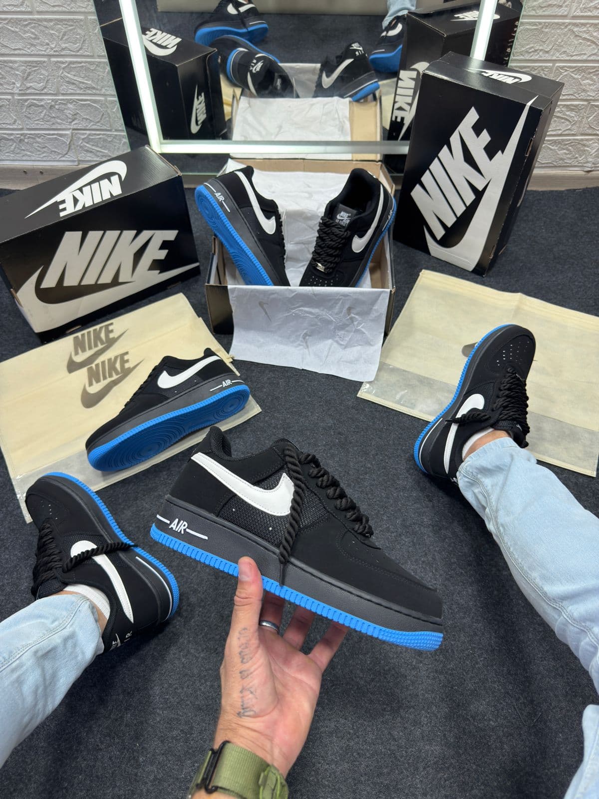 Nike AF1 Prime Preto e Azul — foto principal
