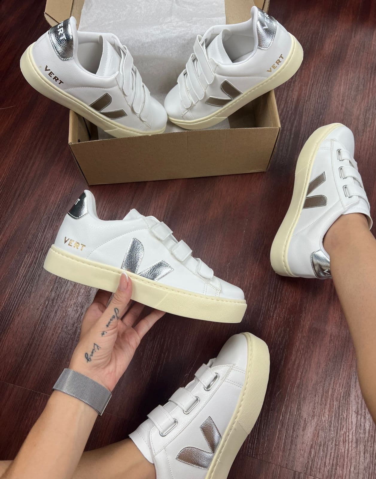 Vert Velcro - Branco Prata — foto principal