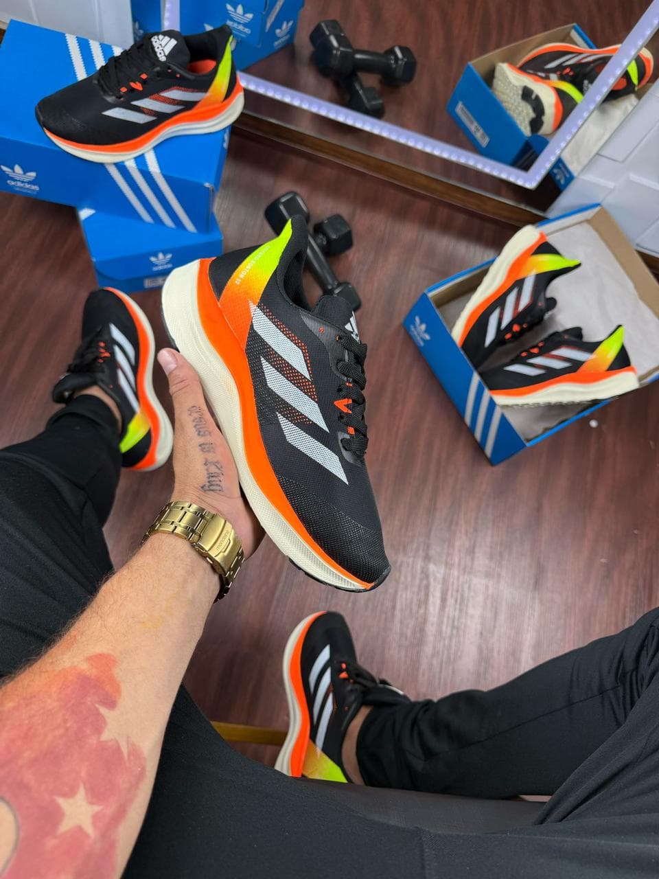 Adidas Adizero Boston 2 - Preto Laranja — foto principal