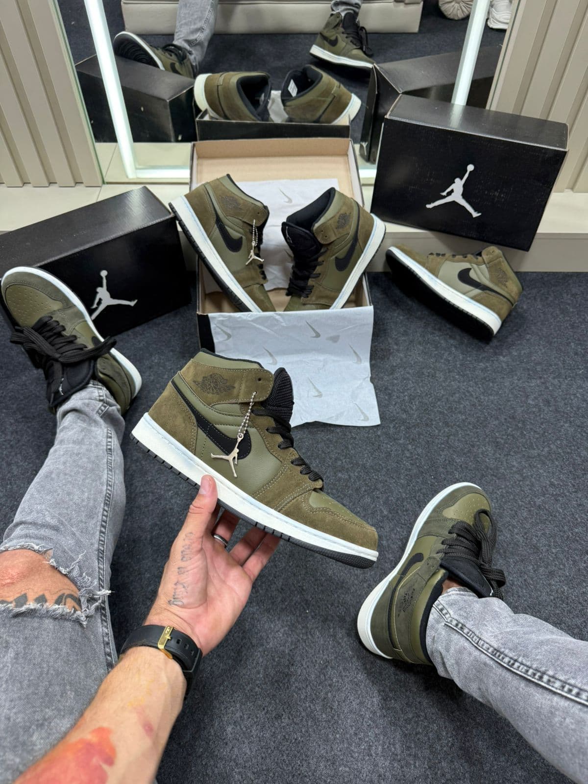 Bota Air Jordan Premium Verde Militar — foto principal