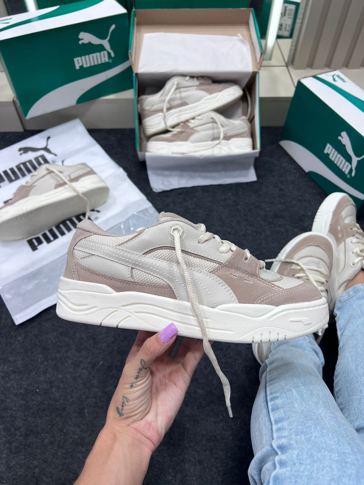 Puma 180 Camurça Natural Off White — foto principal