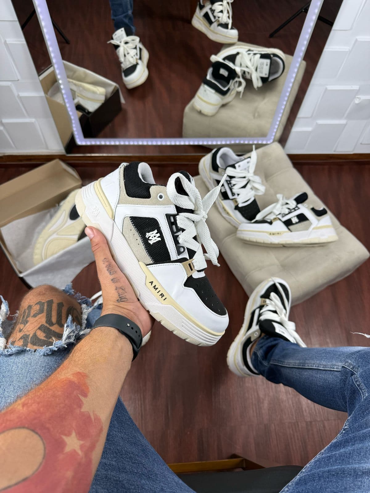 Amiri Sneaker MA 1 - Branco Preto — foto principal